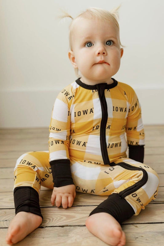 Bamboo Zip Romper | Iowa Grid