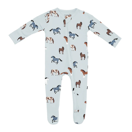 Zippered Footie I Horses