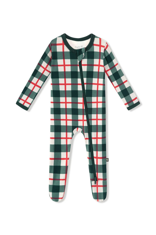 Zippered Footie | Holiday Plaid