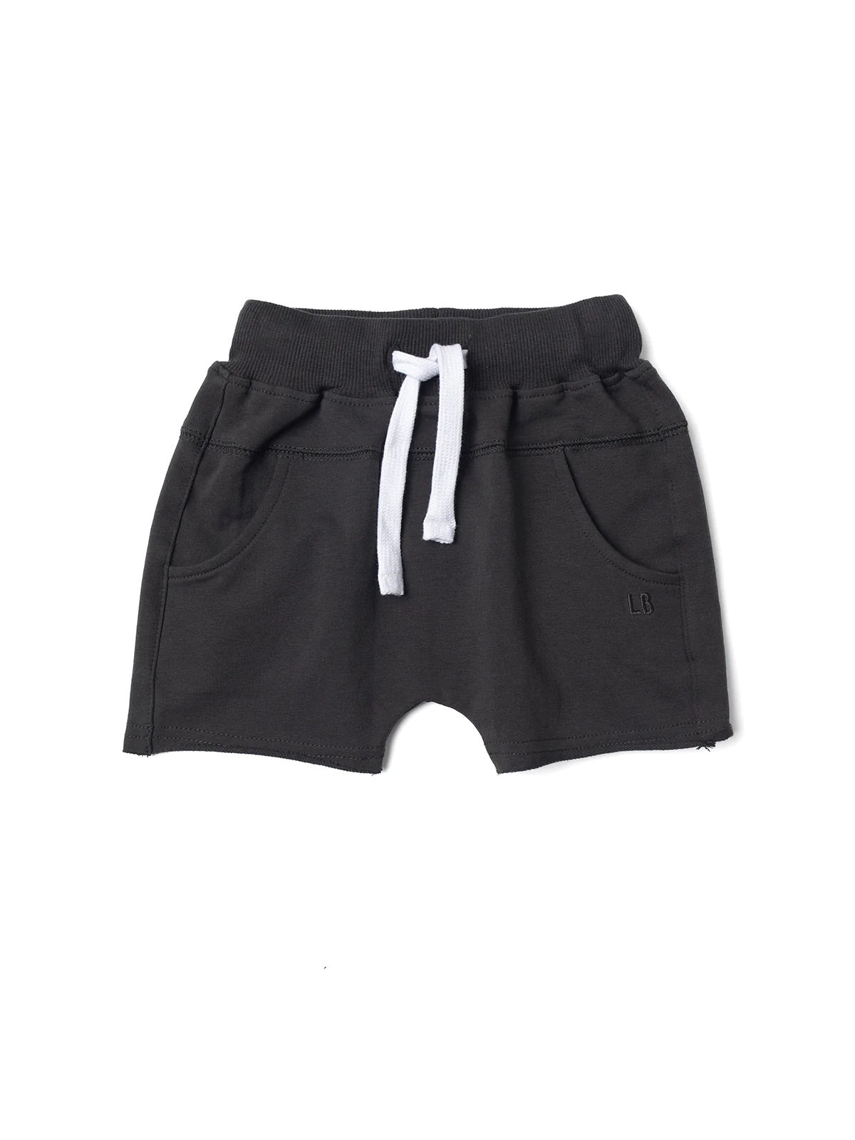 Raw Edge Harem Short I Charcoal