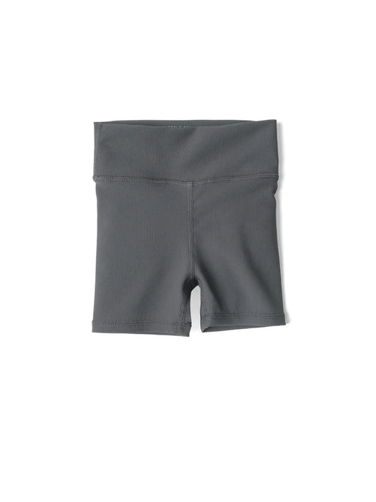 Ribbed Biker Short I Grey