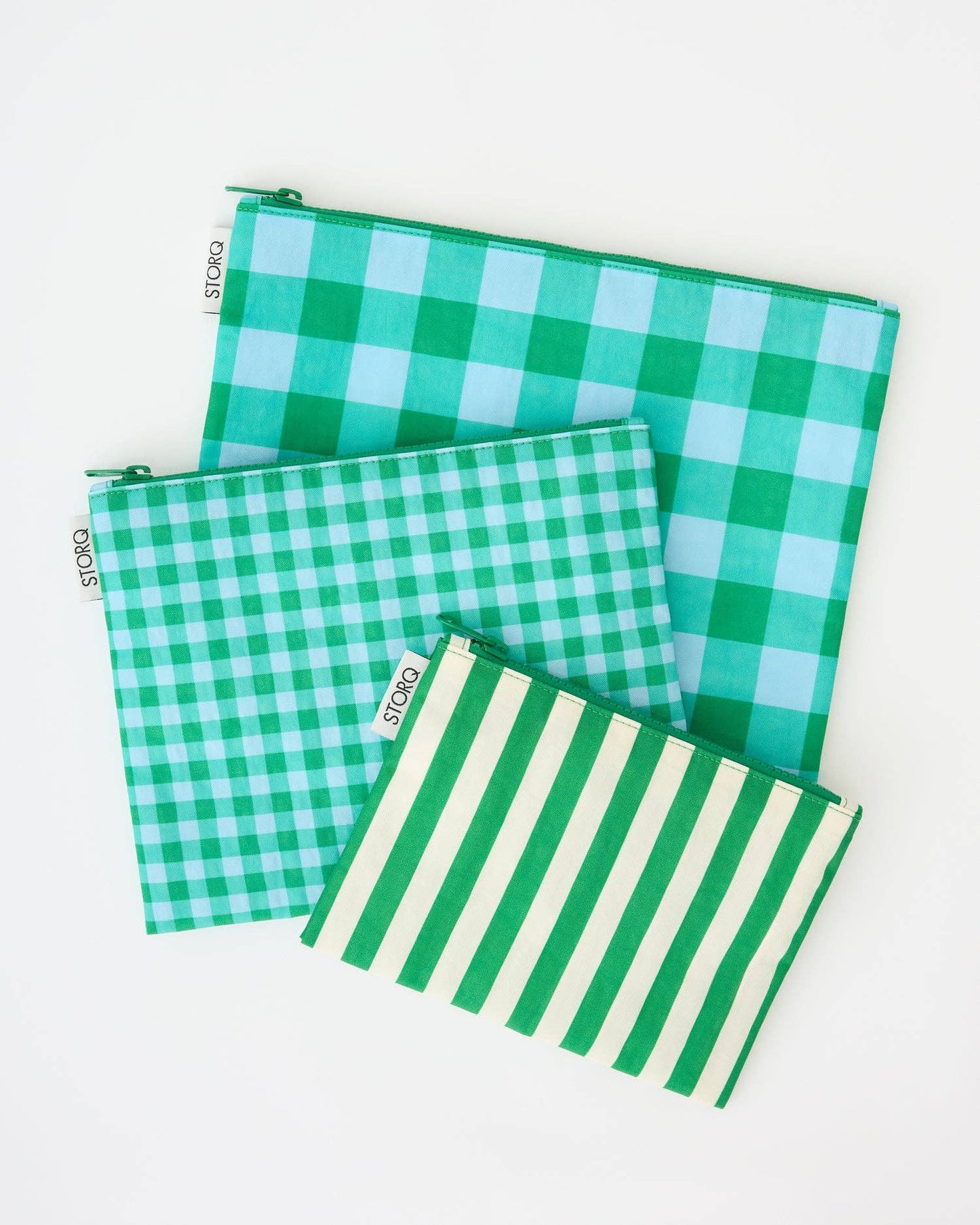 Fall Colors: Zipper Pouch Three-Piece Set: Black Grid