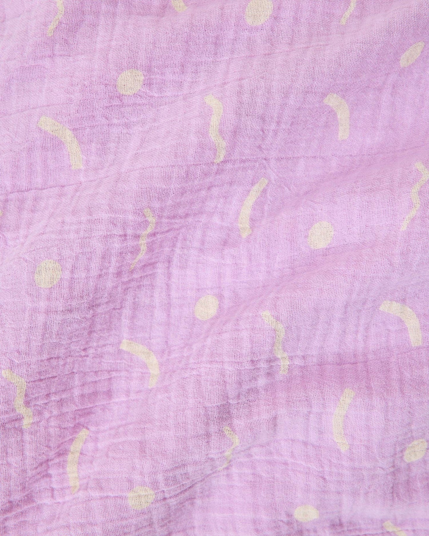 Organic Muslin Swaddle | Lilac Squiggles
