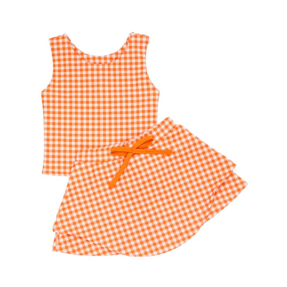 Sideline Set | Orange Gingham