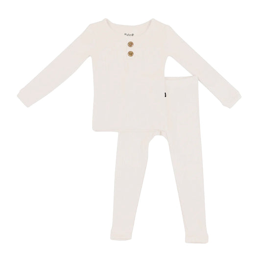 Ribbed Henley Set I Oat