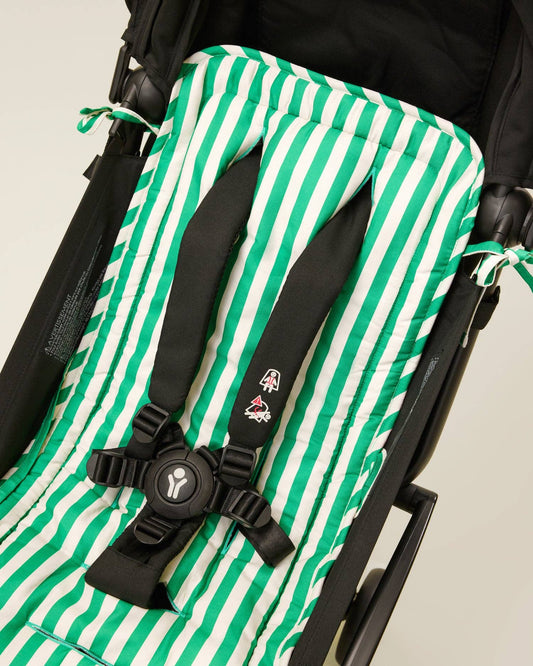Stroller Party Seat Liner | Green Stripe