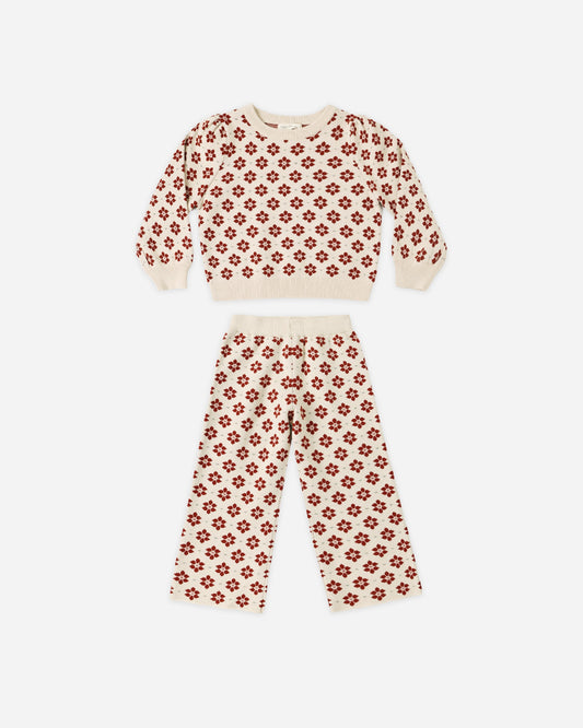 Jacquard Knit Set | Poinsettia