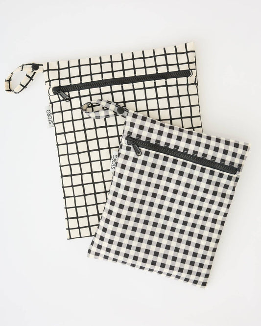 Wet/Dry Bag Set | Black Grid
