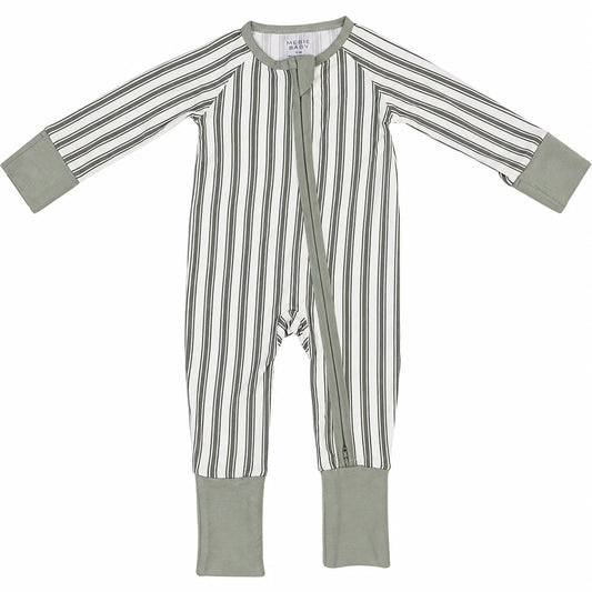 Bamboo Zipper | Green Stripe