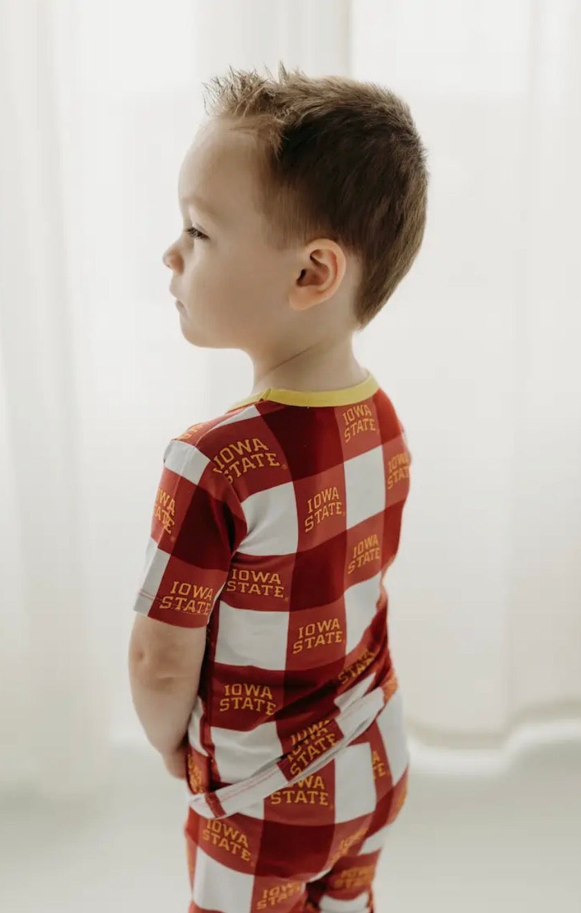 Two Piece Bamboo Pajama Set | Iowa State Grid