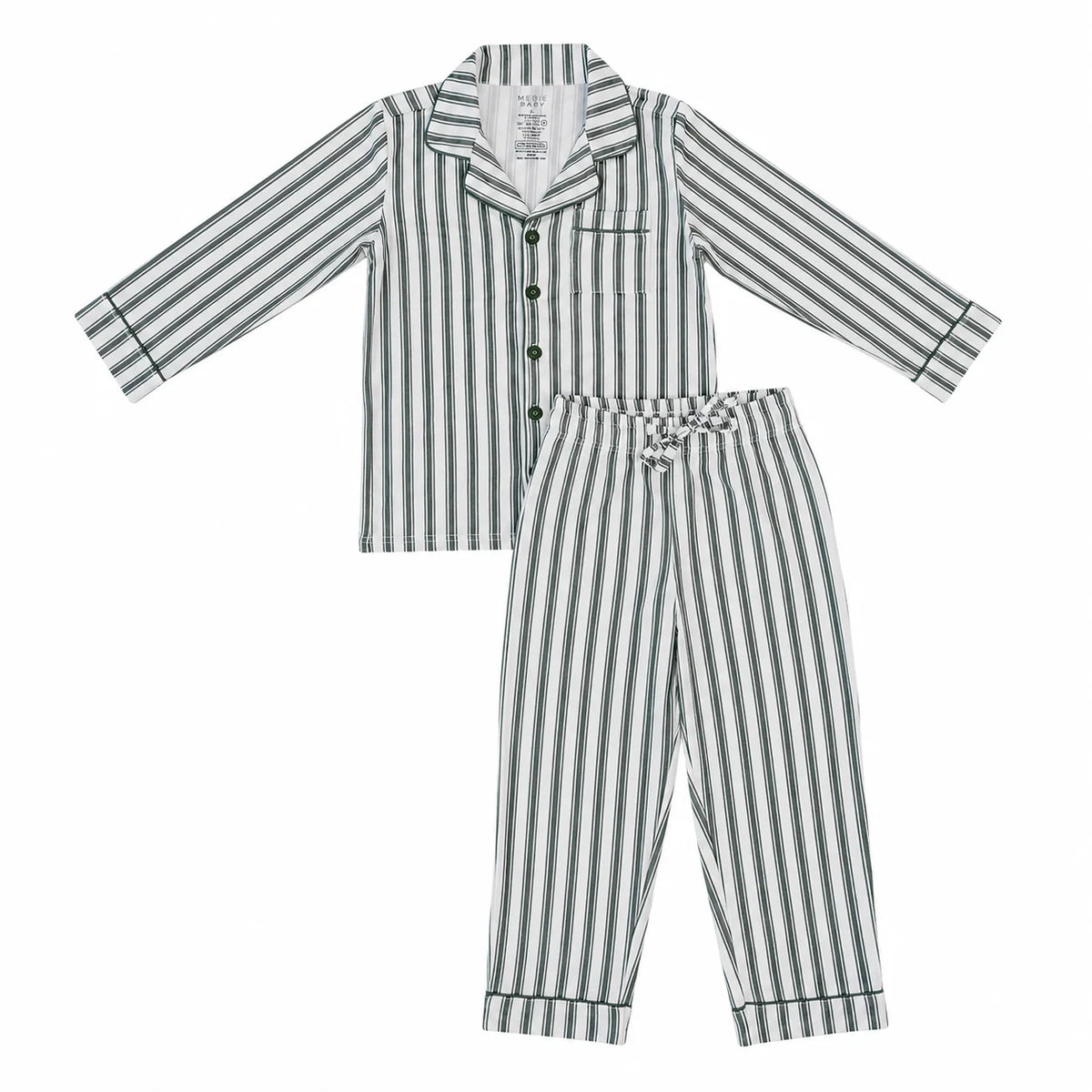Collared Bamboo Set | Green Stripe