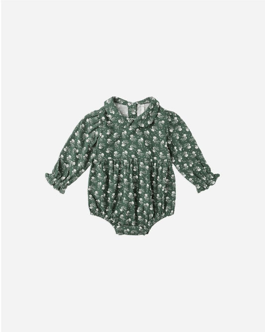 Cora Romper | Green Ditsy