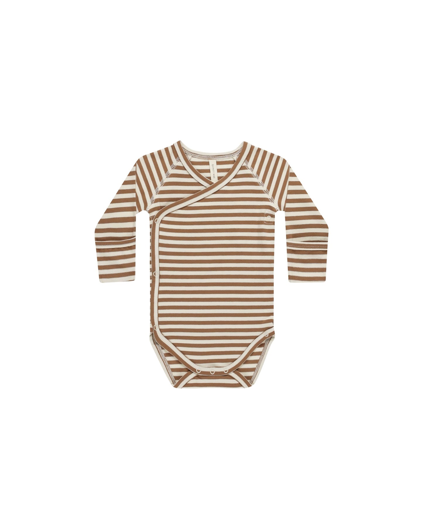 Side Snap Bodysuit I Cinnamon Stripe