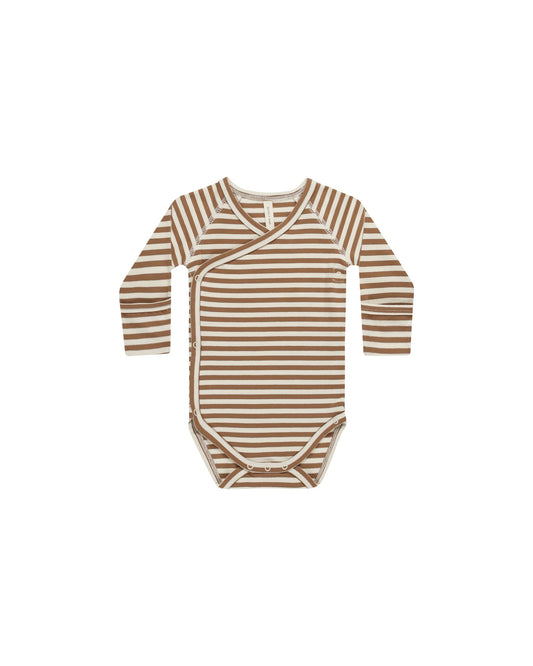 Side Snap Bodysuit I Cinnamon Stripe