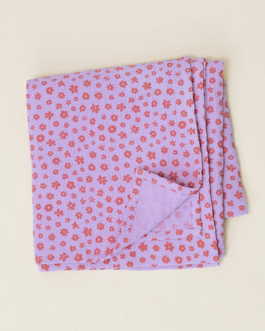 Organic Muslin Swaddle | Lavender Cosmos