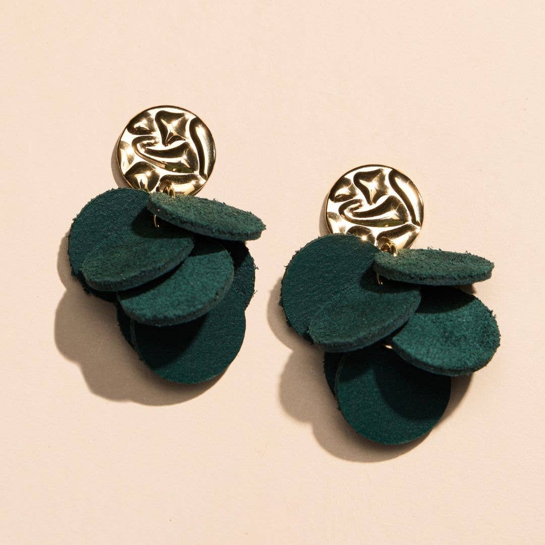 Ivy Suede Kasey Leather Confetti Earrings: Gold