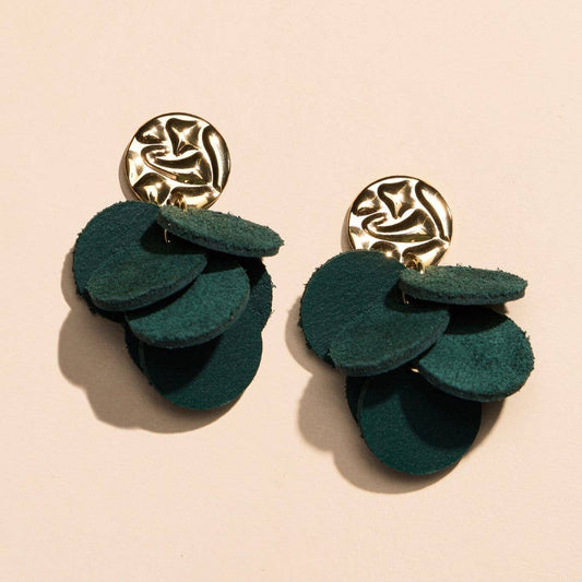 Ivy Suede Kasey Leather Confetti Earrings: Gold