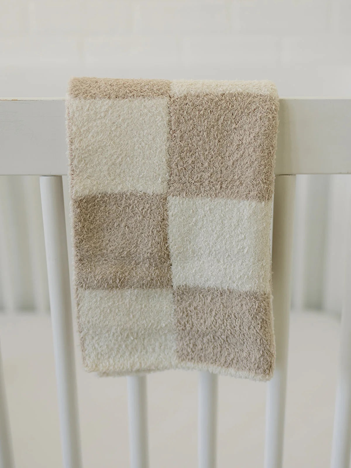 Plush Blanket | Taupe Checkered