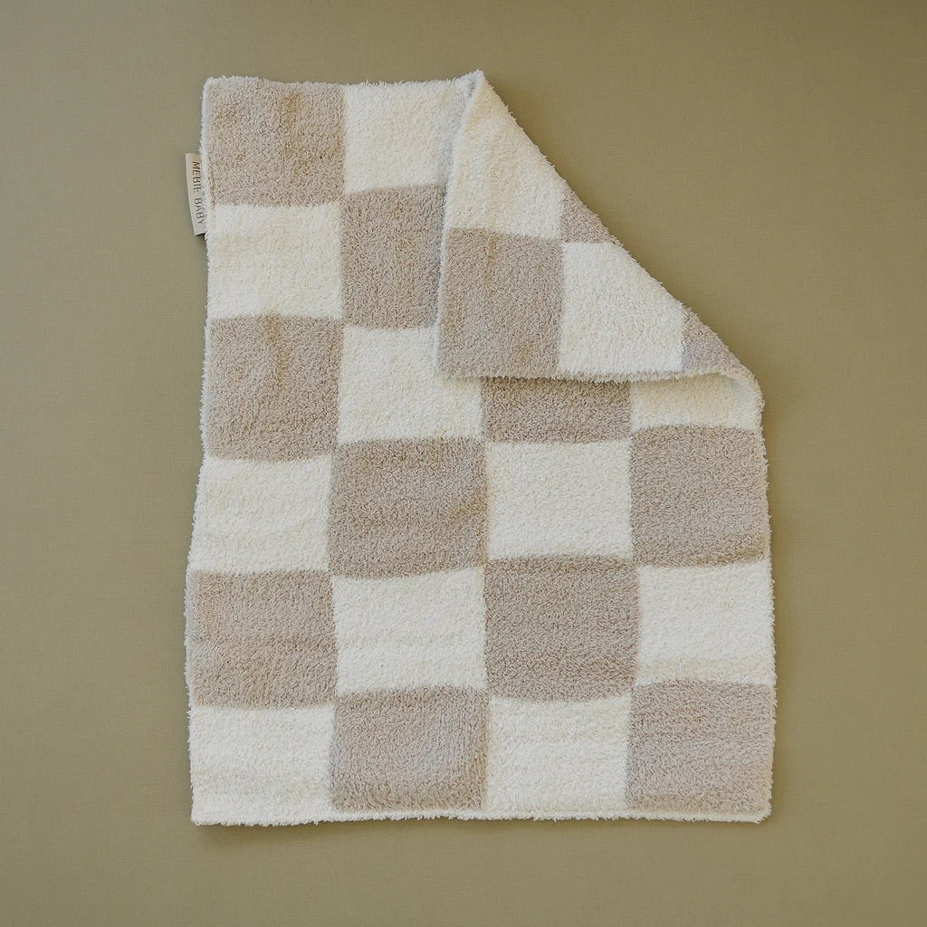 Plush Blanket I Checkered Taupe