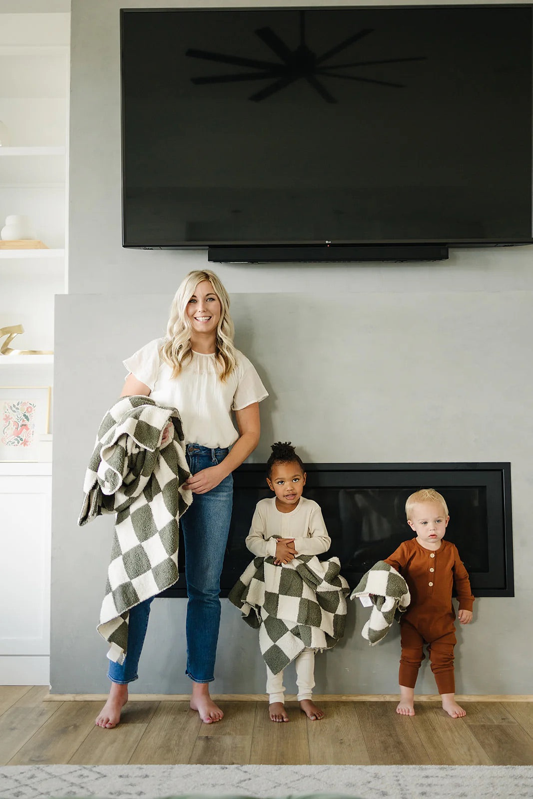 Plush Blanket | Green Checkered