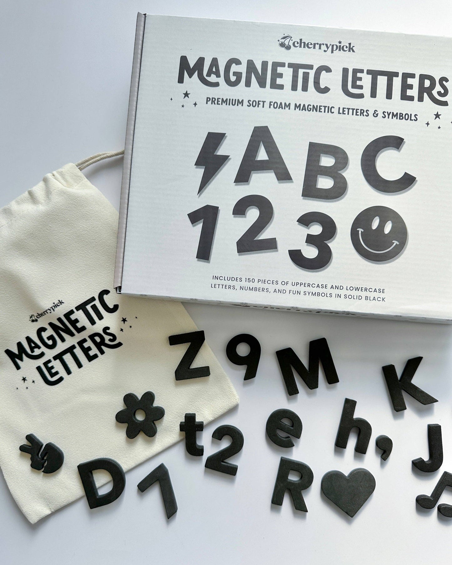 Magnetic Foam Letters & Symbols | Solid Black