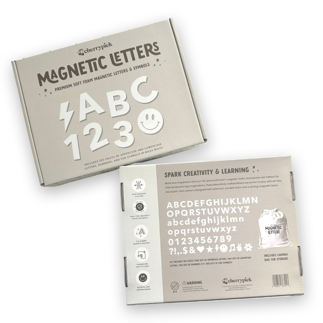 Soft Foam Magnetic Letters & Symbols | Milky White