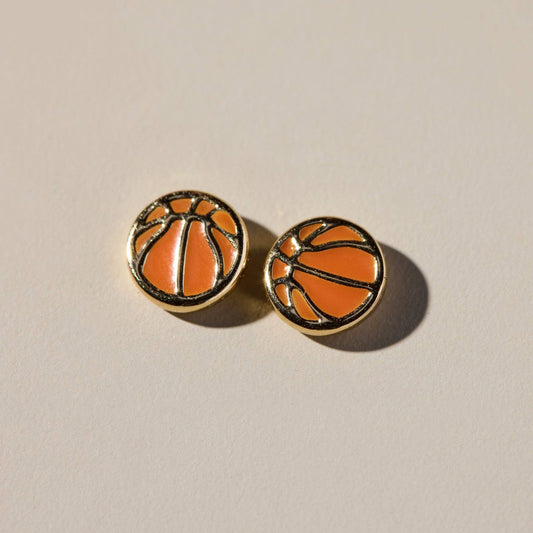 Basketball Stud Earrings: Gold