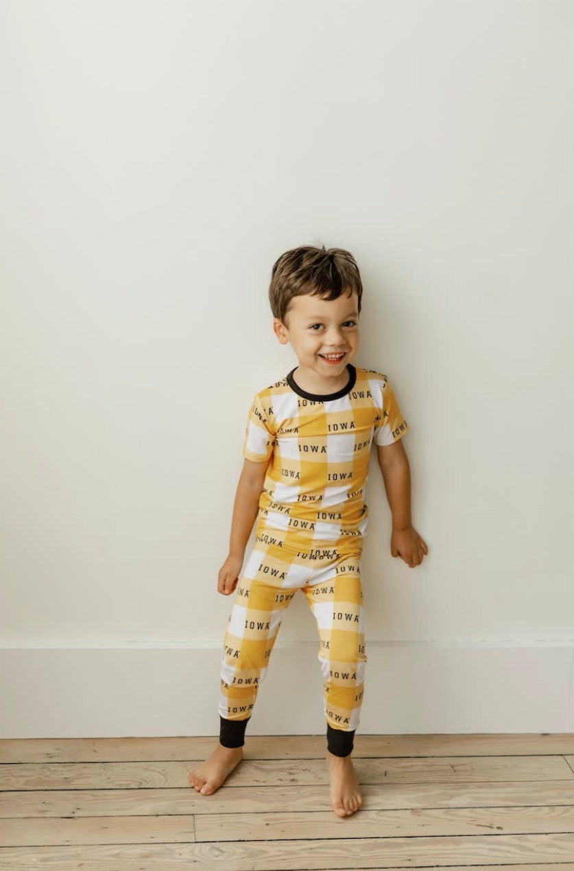 Two Piece Bamboo Pajama Set | Iowa Grid