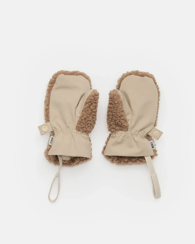 Benji Applique Sherpa Mittens | OatCacao