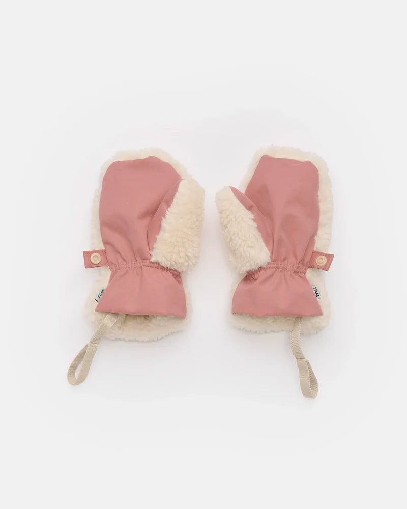 Benji Applique Sherpa Mittens | Rose Dawn