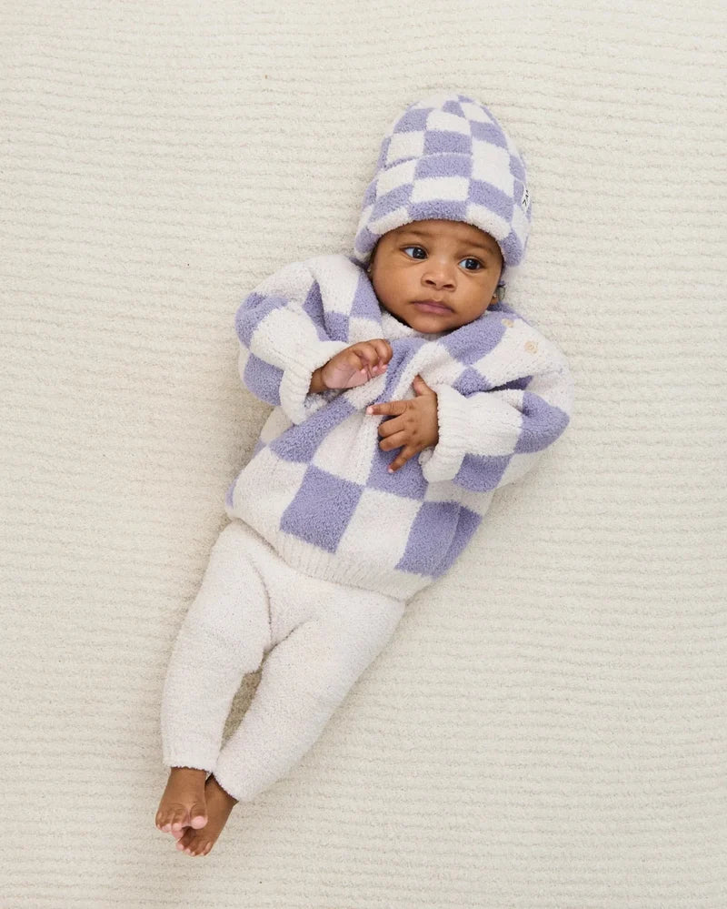 Checkers Fuzzy Beanie | Taro