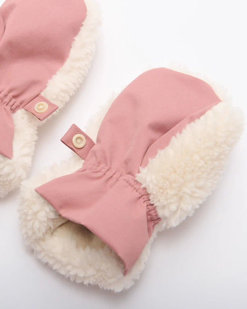 Benji Applique Sherpa Mittens | Rose Dawn