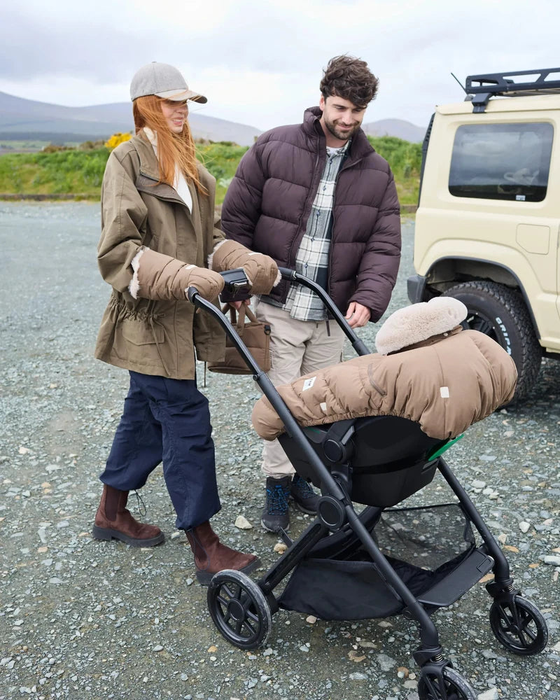 Helsinki Car Seat Cocoon | Moss Brown Faux Fur