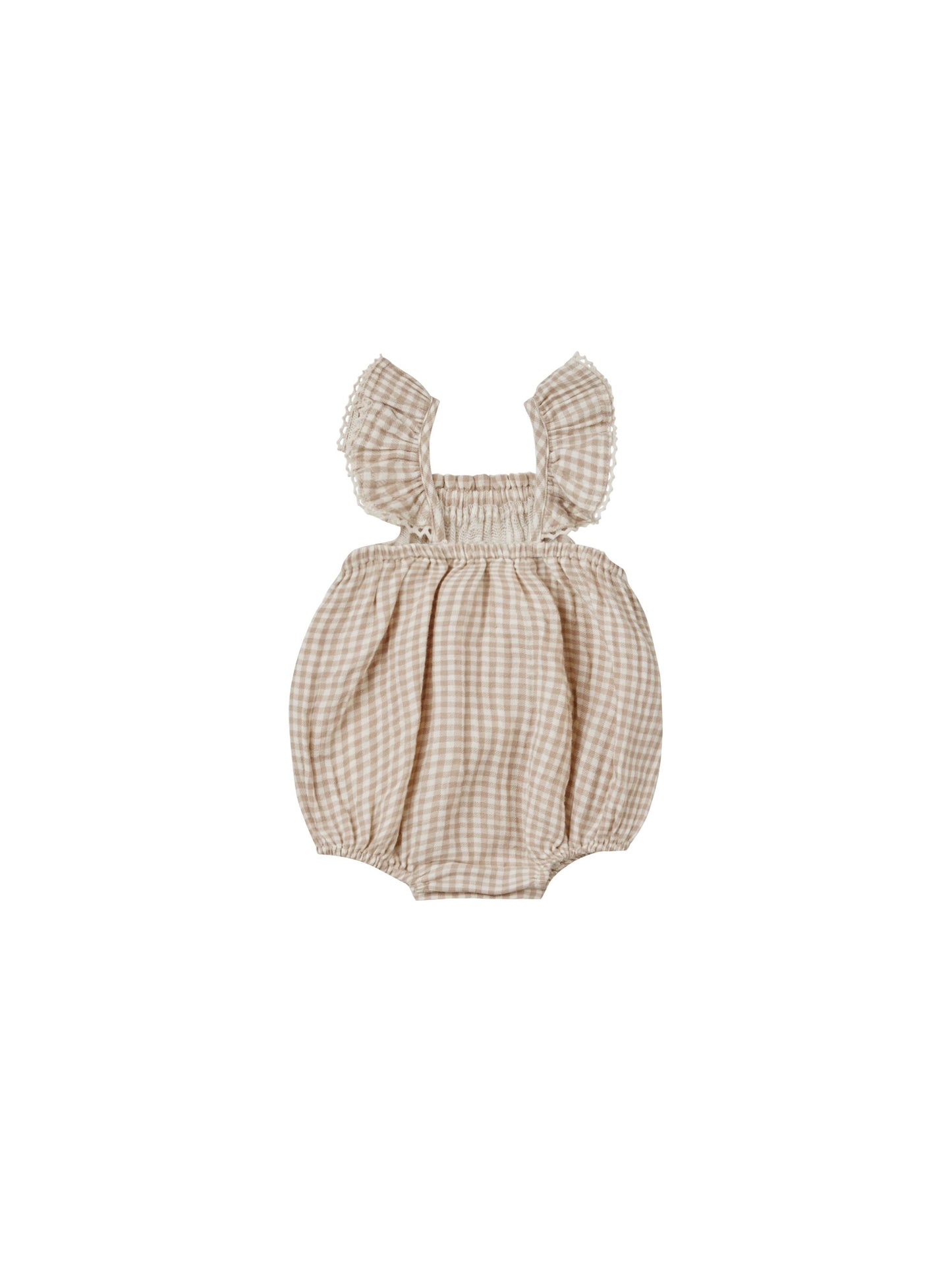 Bonnie Romper I Oat Gingham