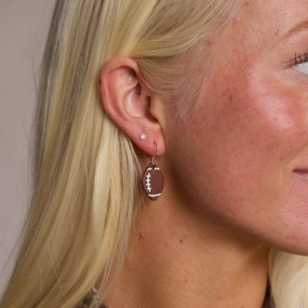 Mini Touchdown Football Earrings