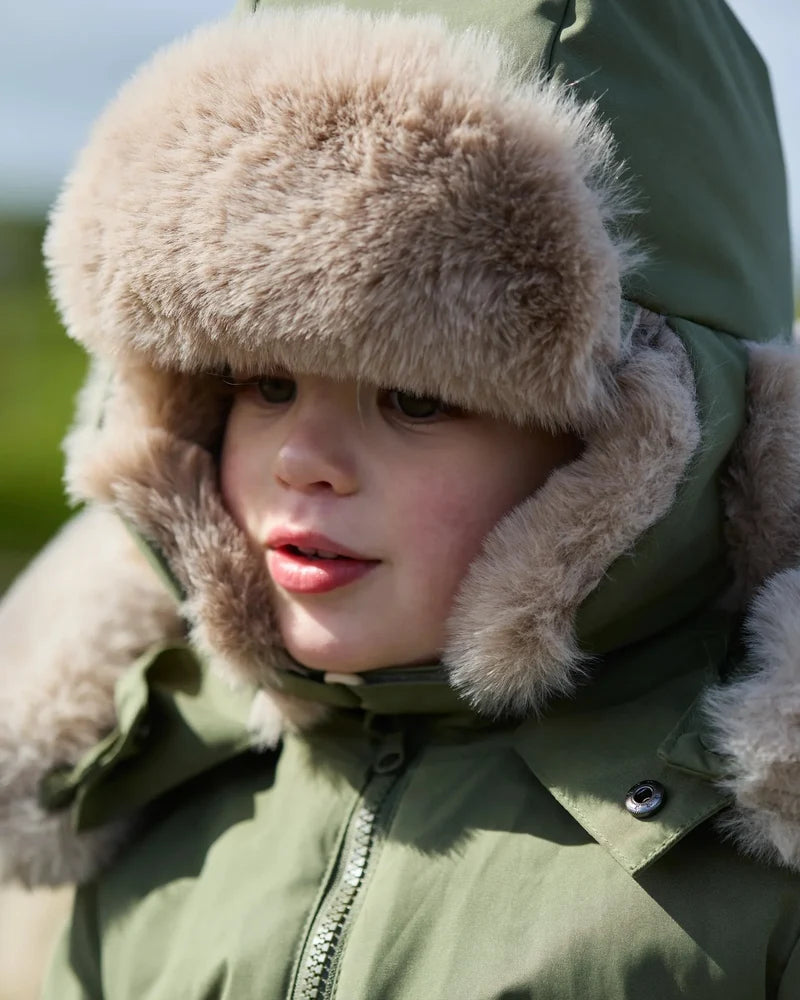 The Helsinki Chapka Hat | Woodland Greige Faux Fur