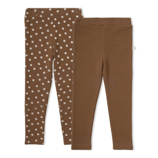 Organic Legging Set Of 2 | Chestnut Bloom/ Brown