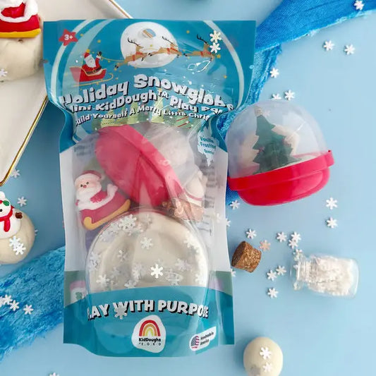KidDough Mini Playkit | Holiday Snowglobe