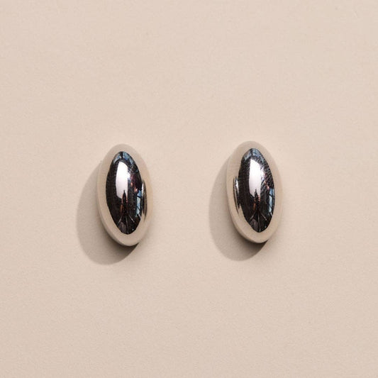 Silver Waterproof Dome Stud Earrings