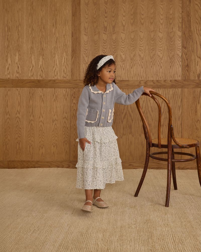 Collared Cardigan | Dusty Blue
