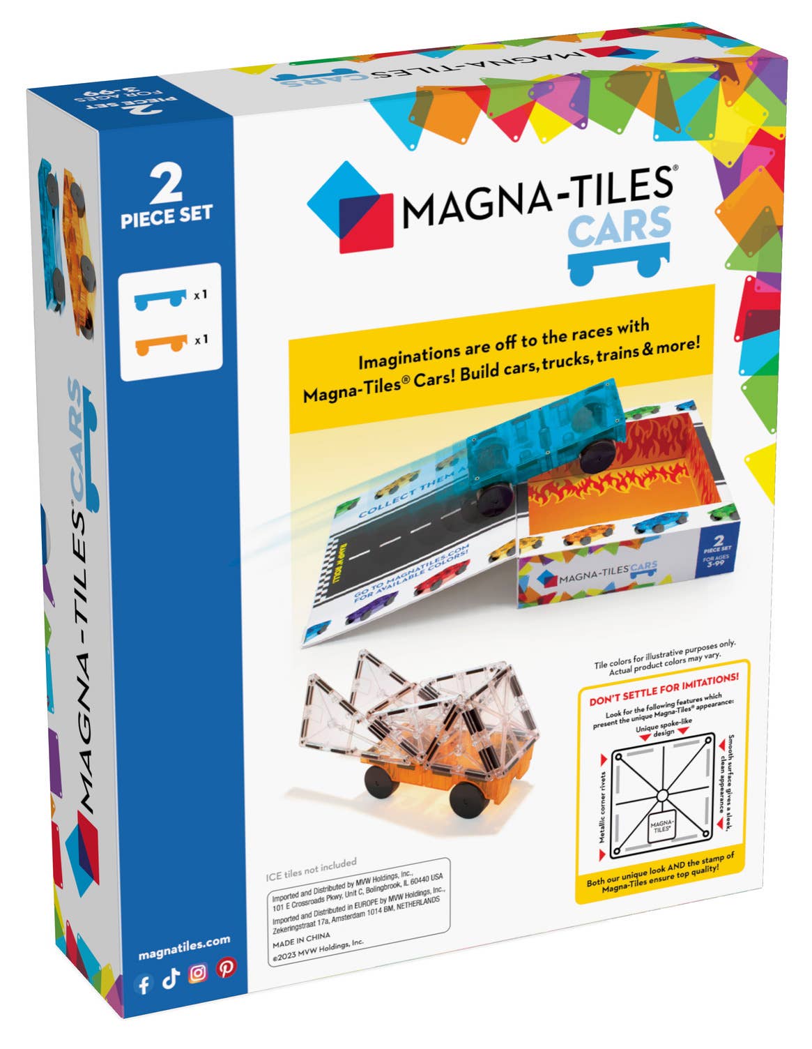 Magna-Tiles Cars I Green & Yellow