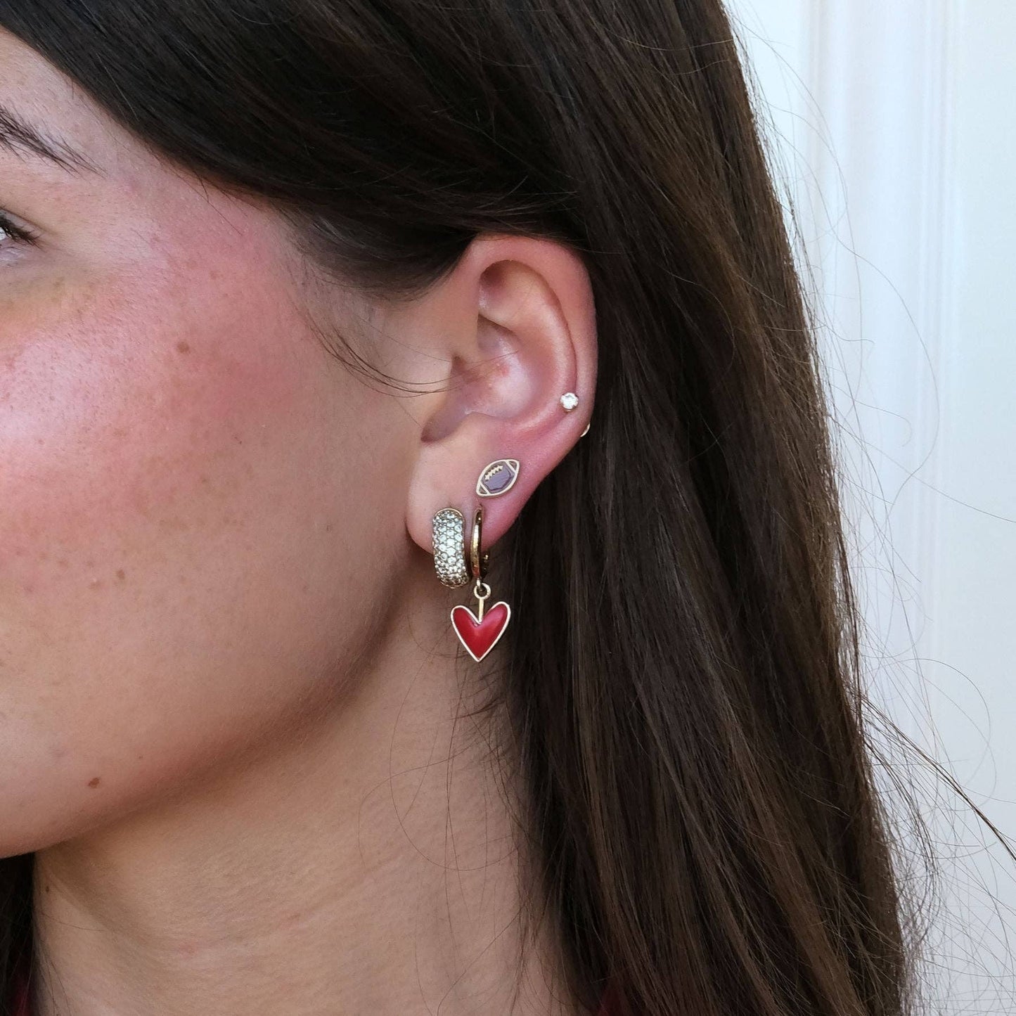 Football Game Stud Earrings: Gold / One Size