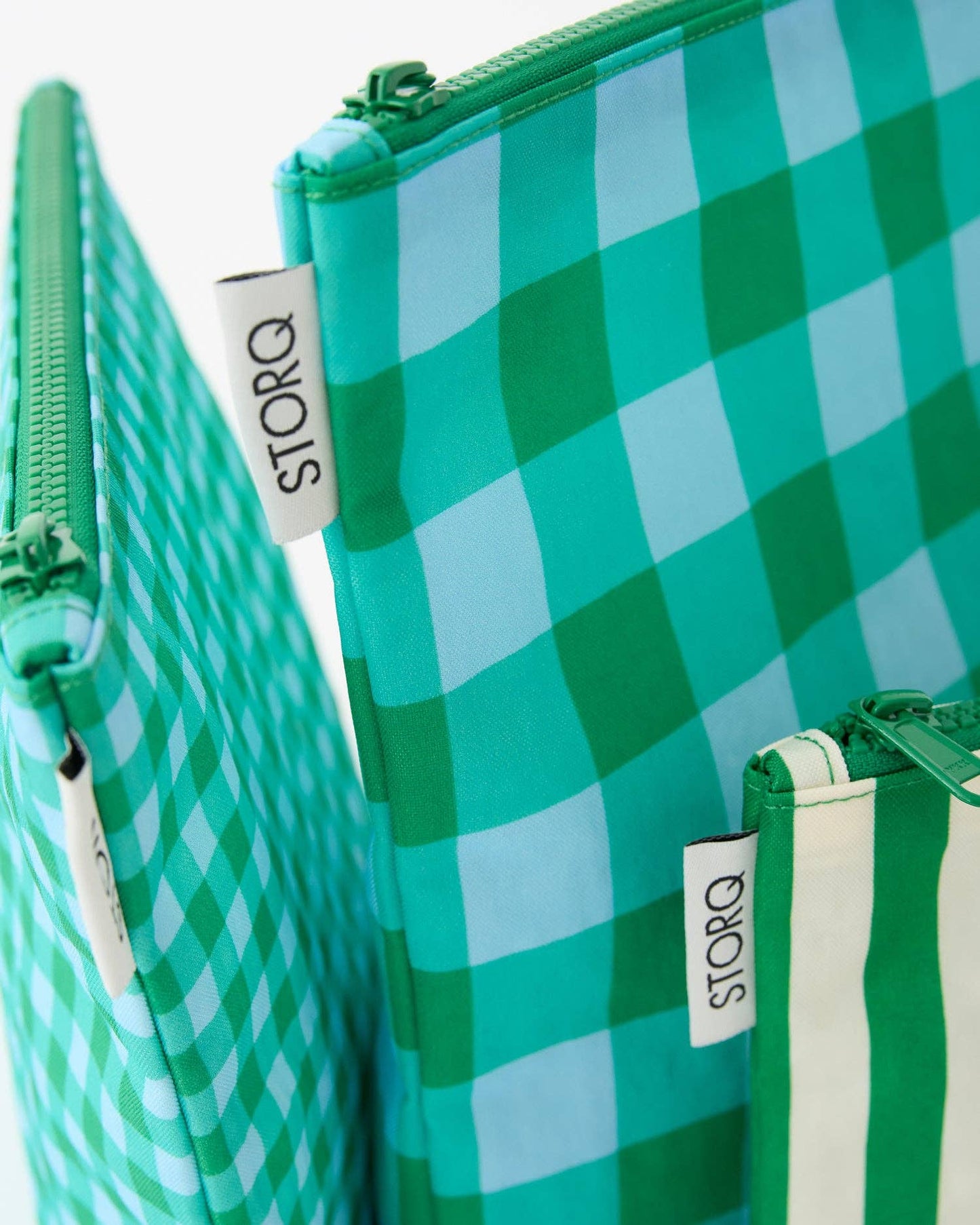 Fall Colors: Zipper Pouch Three-Piece Set: Black Grid