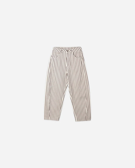 Barrel Pant | Burgundy PinStripe