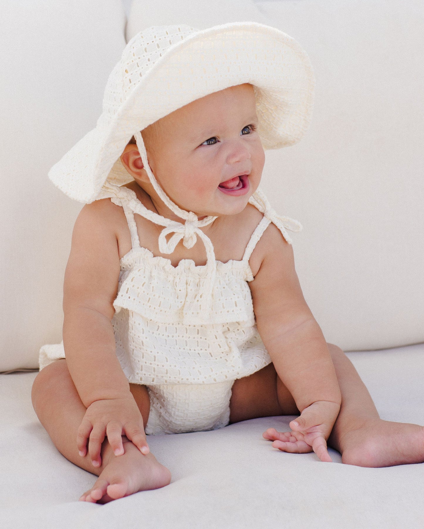 Ruffle Romper I Ivory