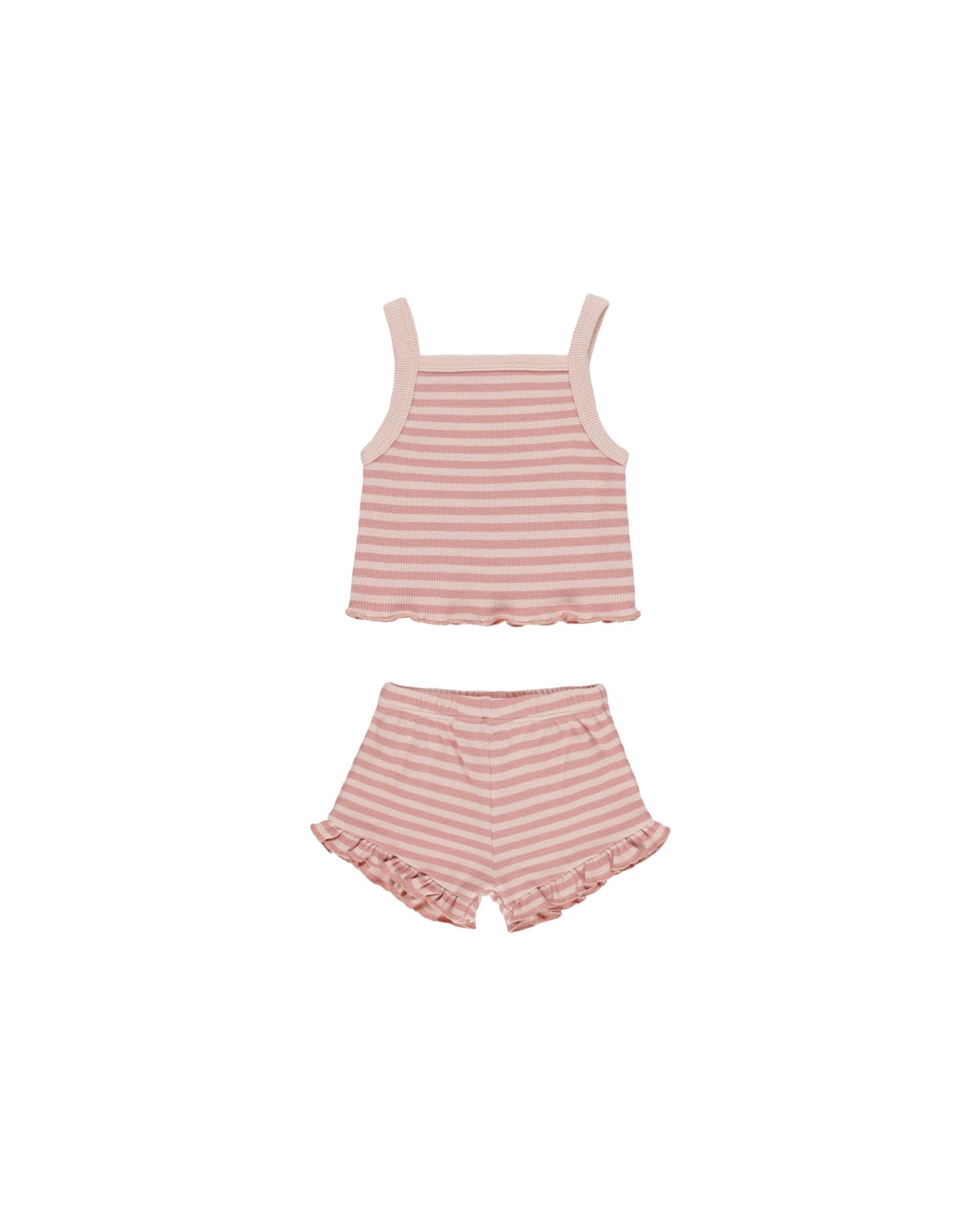 Evie Tank + Shortie Set I Pink Stripe