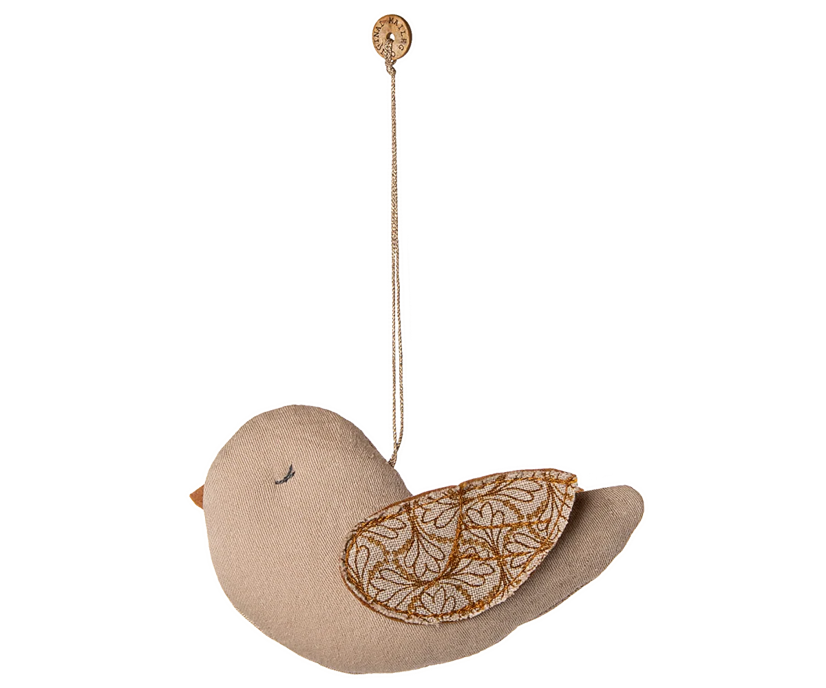 Fabric Ornament, Bird | Winter Heart - Sand