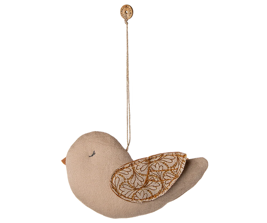Fabric Ornament, Bird | Winter Heart - Sand