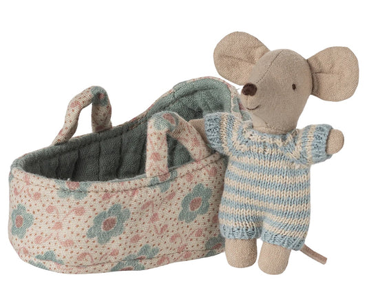 Baby Mouse In Carry Cot | Blue