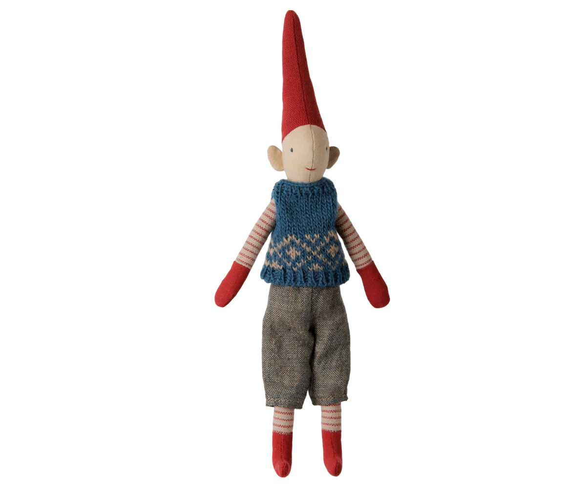 Boy Pixy, Size 1 | Blue Knitted Vest